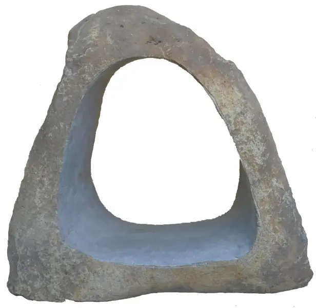 Product image of the product “Garden Object, Unique Riverstone standing cut out big hole,  Height about 140cm. ”